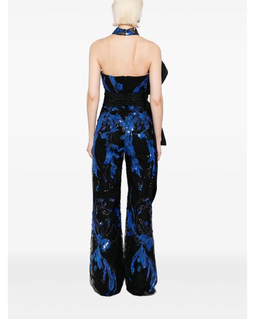 Saiid Kobeisy Gedrapeerde Jumpsuit Met Strik in het Black