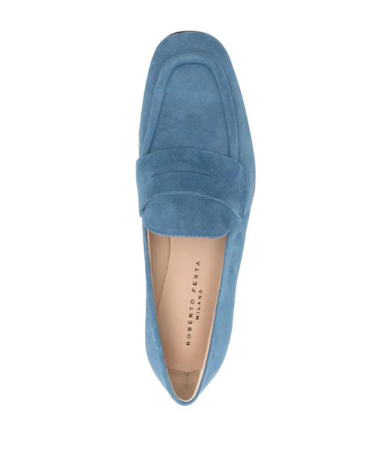 Roberto Festa Blue Novia Suede Loafers