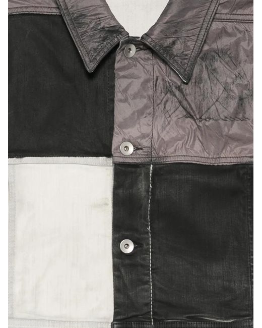 Rick Owens Gray Veste Crop Little Joe À Design Patchwork for men