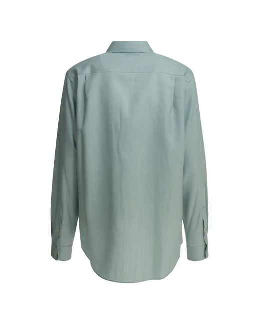 Auralee Blue Wool Flap-Pocket Coat