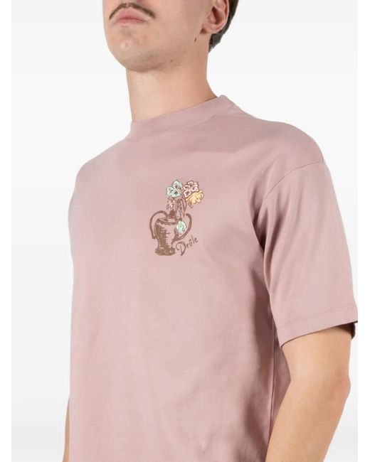 Drole de Monsieur Pink Floral Print T-Shirt for men