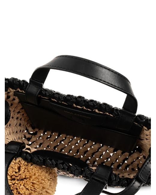 Ulla Johnson Black Lali Woven Tote Bag
