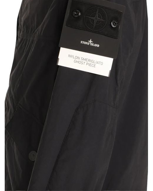 メンズ Stone Island フーデッド ジャケット Black