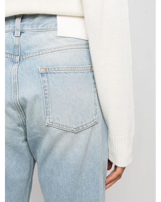 Loulou de Saison Blue Wular High-Rise Straight-Leg Jeans