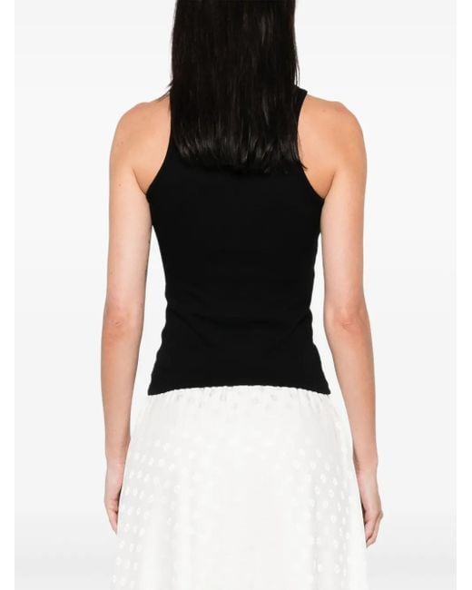 Vivienne Westwood Black Ribbed Sleeveless Orb Top