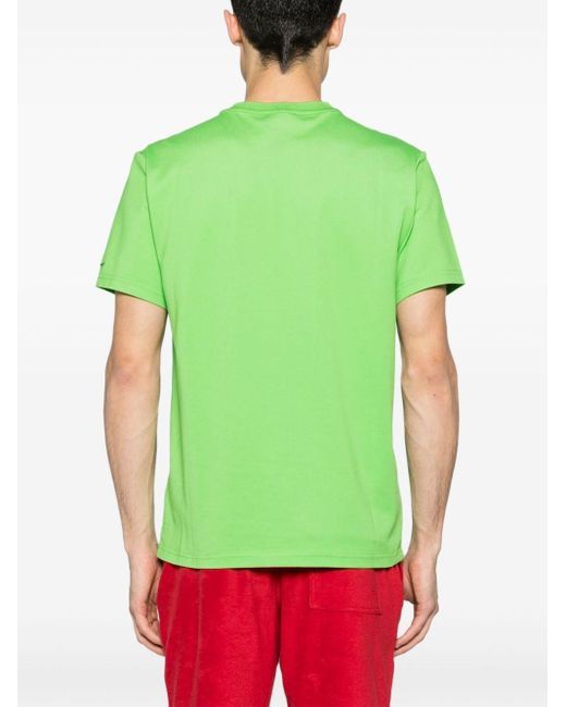 Peuterey Green Logo-embroidered Piqué T-shirt for men