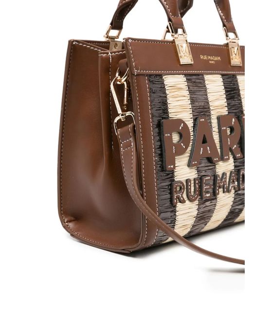 RUE MADAM PARIS Brown Mini Tangeri Tote Bag