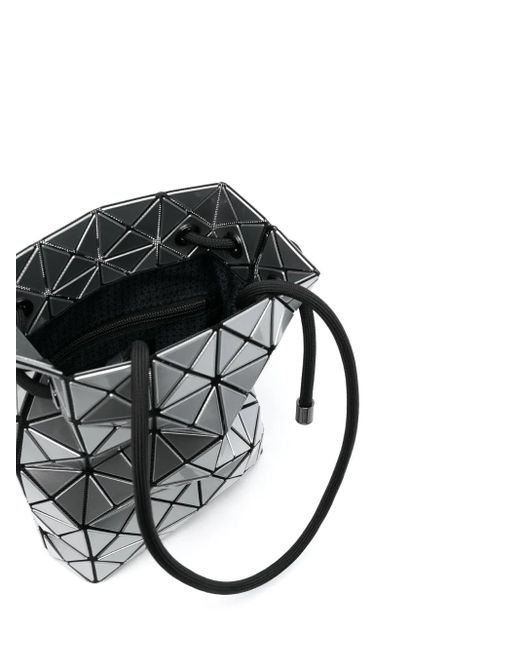 Issey Miyake White Wring Geometric-Panelled Bucket Bag