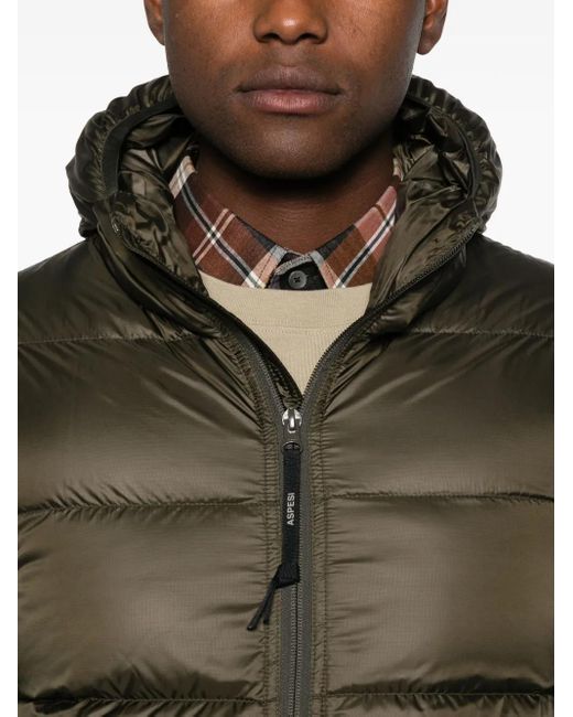 Aspesi Green Hooded Padded Coat for men
