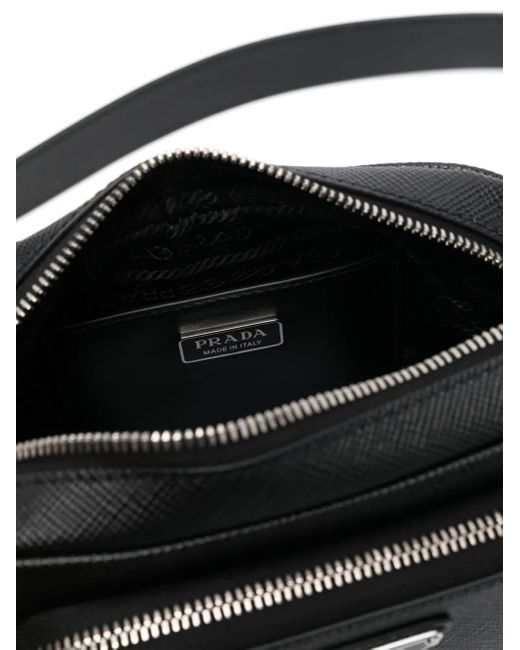 メンズ Prada ロゴ メッセンジャーバッグ Black