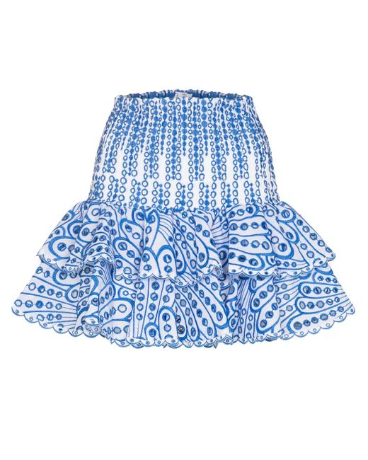 Minifalda Noa con volantes bordados Charo Ruiz de color Blue