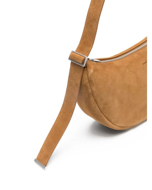 Sandro White Small Zipped Split Leather Hobo for men