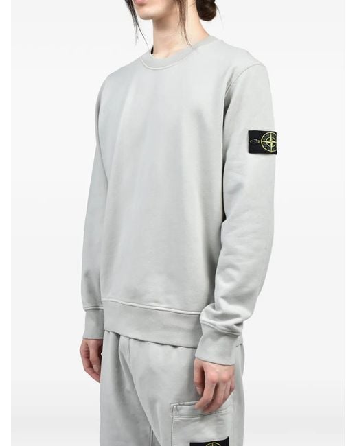 Stone Island Gray 6100060 Organic Cotton Fleece Sweatshirt for men