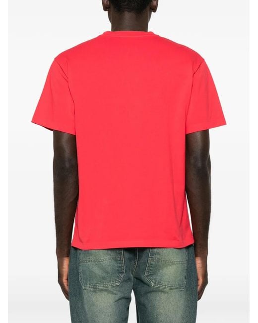 Aries Pink Temple Logo-Print T-Shirt for men