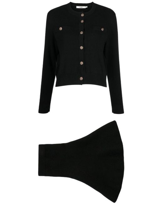 B+ AB Black Cotton-blend Skirt Suit