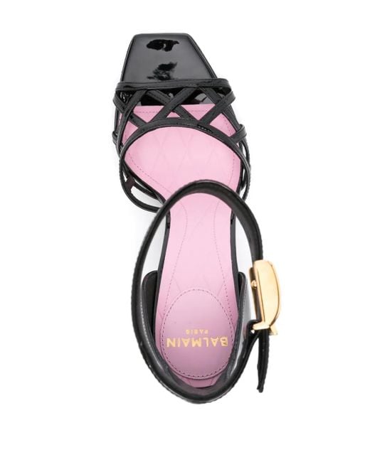 Balmain Black Uma Pumps Aus Lackleder