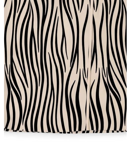 Valentino Garavani White Zebra-Print Midi Skirt