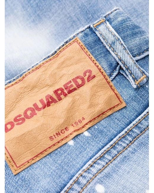 DSquared² Blue Distressed Cropped Jeans