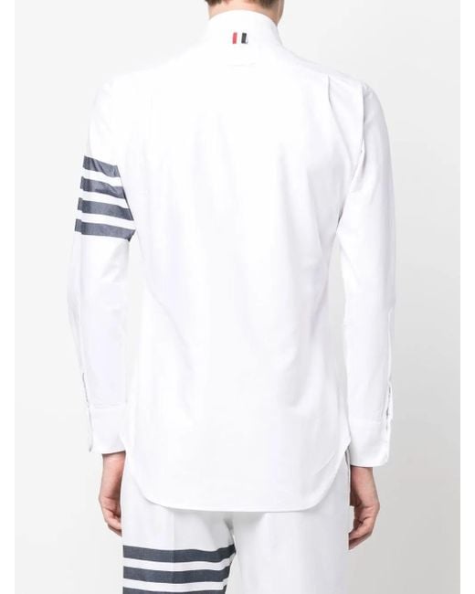 Thom Browne White 4 Bar Stripe Cotton Shirt for men