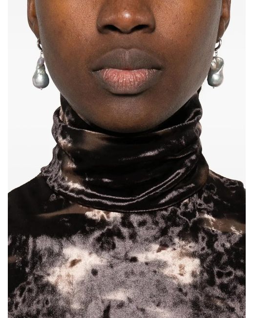 Nanushka Black High-Neck Tie-Dye Top