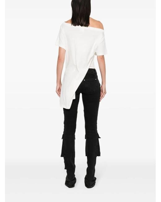 Courreges White Bodysuit With Boat Neckline