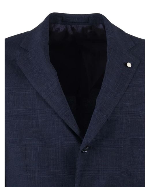 Luigi Bianchi Blue Buttoned Suit for men