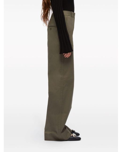 3.1 Phillip Lim Green Distressed Wide-leg Trousers