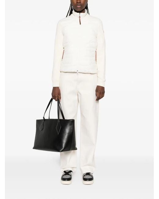 Moncler White High-Neck Zip-Up Puffer Jacket