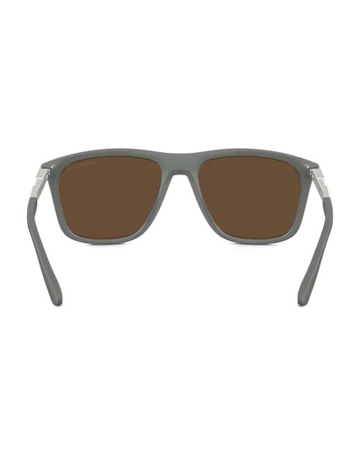 Emporio Armani Gray Matte-Frame Square Sunglasses for men