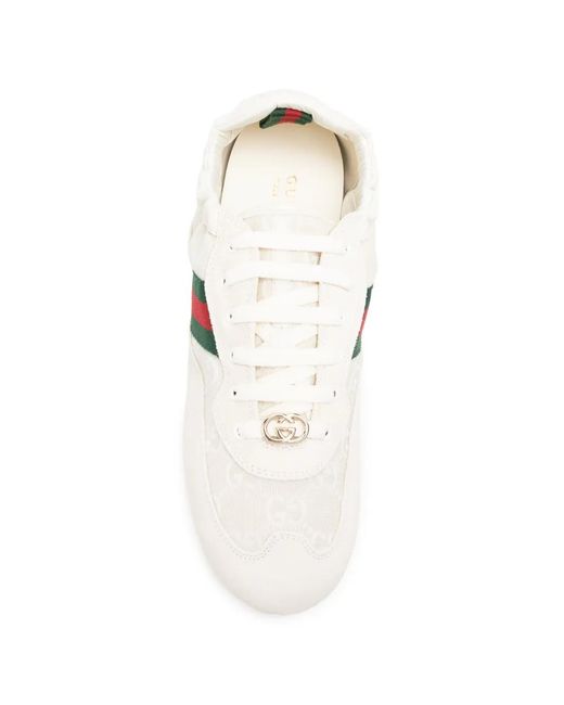 Gucci White Shift Lace-Up Sneakers