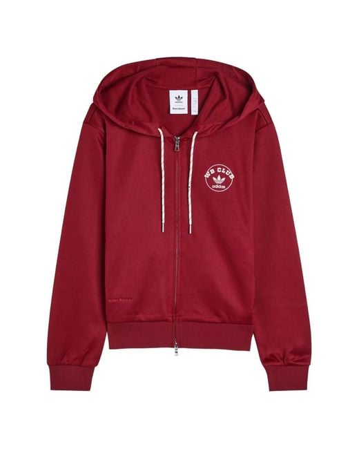 Adidas Red X Wales Bonner Logo-Print Hoodie