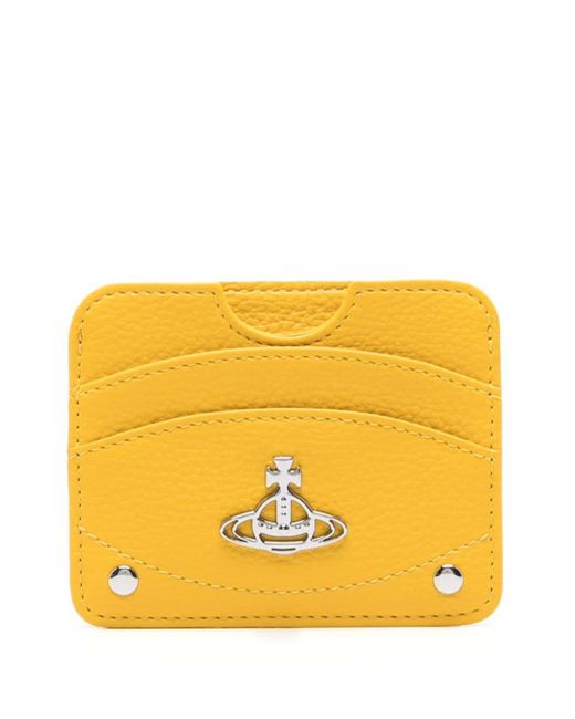 Vivienne Westwood Yellow Orb-plaque Leather Card Holder