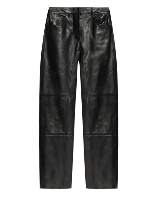 Jil Sander Black Leather Trousers