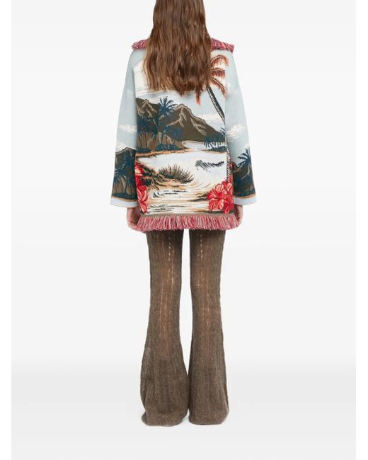 Cardigan Hidden Bay Con Frange di Alanui in Red