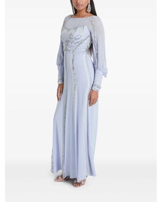 Temperley London Blue Long-Sleeve Maxi Dress