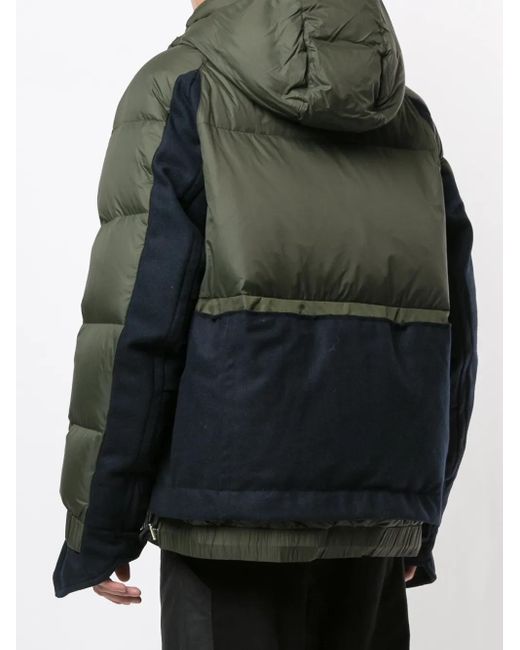 Nike Green Panelled Puffer Jacket for men