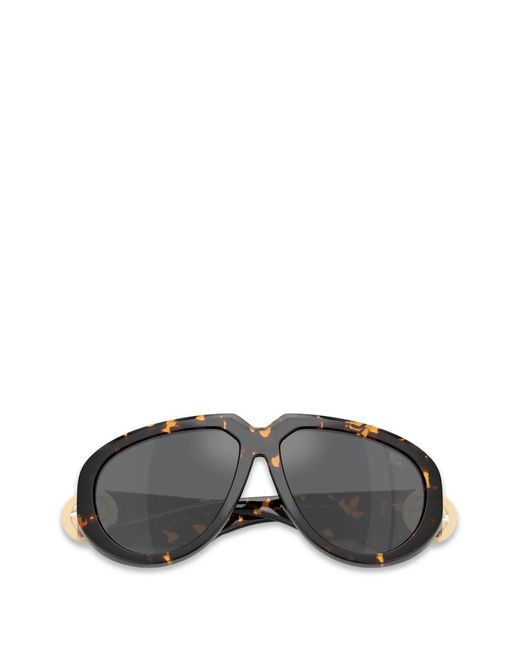 Burberry Gray Equestrian Knight Design Pilot-Frame Sunglasses