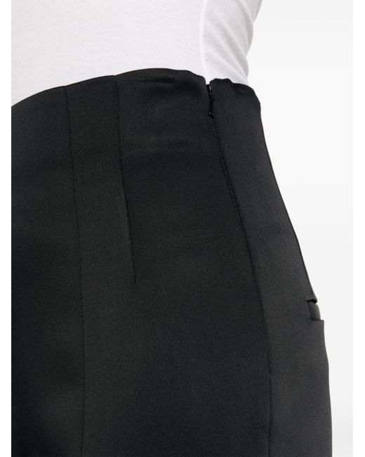 Khaite Black Slim-Fit Satin Trousers