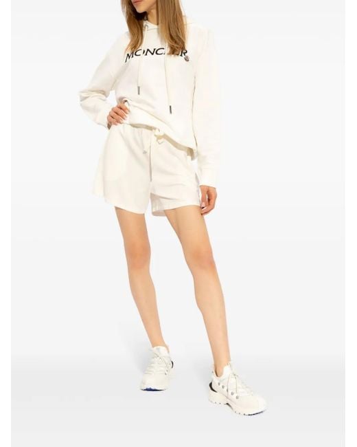 Moncler Natural Logo-Patch Track Shorts