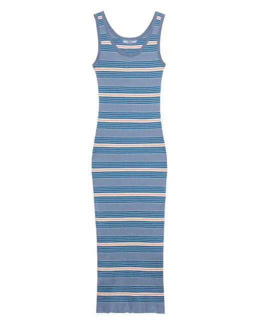 Prada ストライプ リブドレス Blue