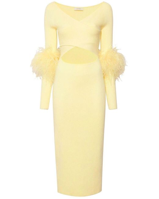 LAPOINTE Kleid mit Federn in Gelb | Lyst DE