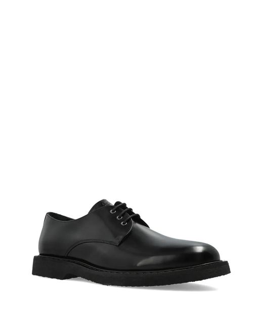 A.P.C. Black Glazed Leather Derbies for men