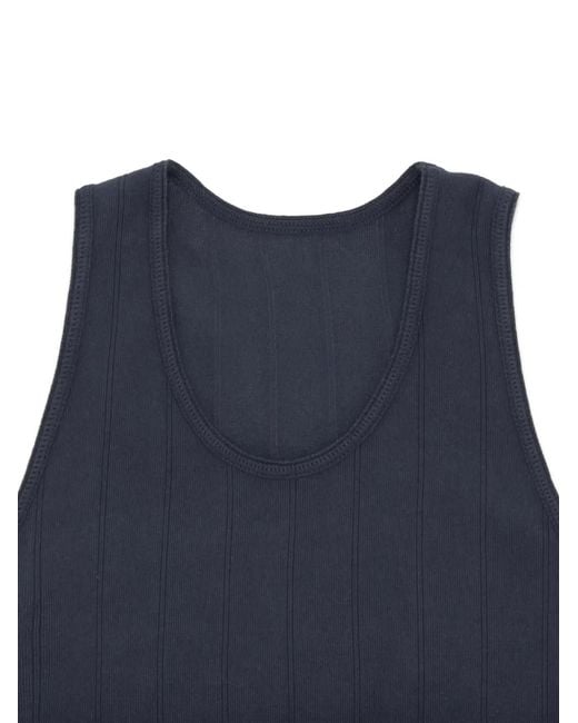 Fortela Blue Dylan Rib Cotton Tank Top for men