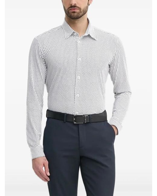Boss Overhemd Met Geometrische Print in het Blue voor heren