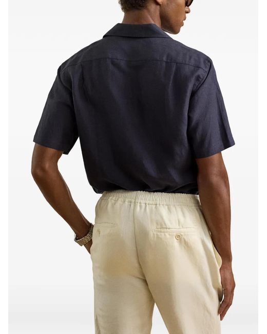 Ralph Lauren Blue Camp-Collar Shirt for men