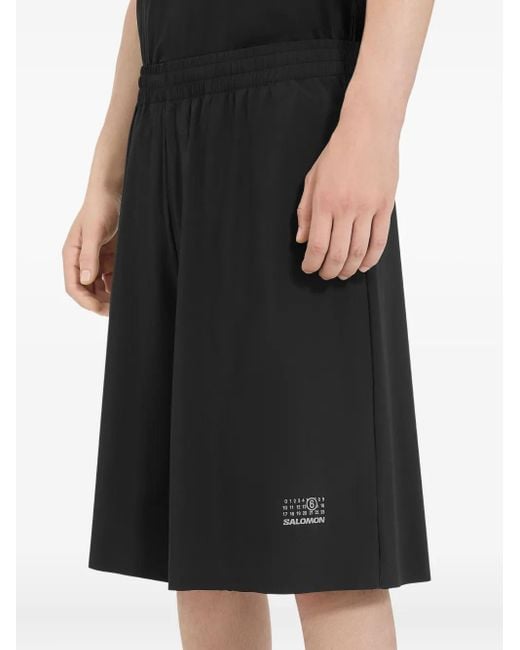 MM6 MAISON MARGIELA X SALOMON Black X Salomon Numbers-Print Shorts for men