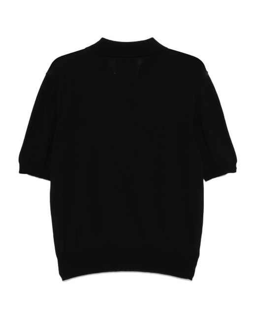 Seven Gauge Black Crepe Polo Shirt