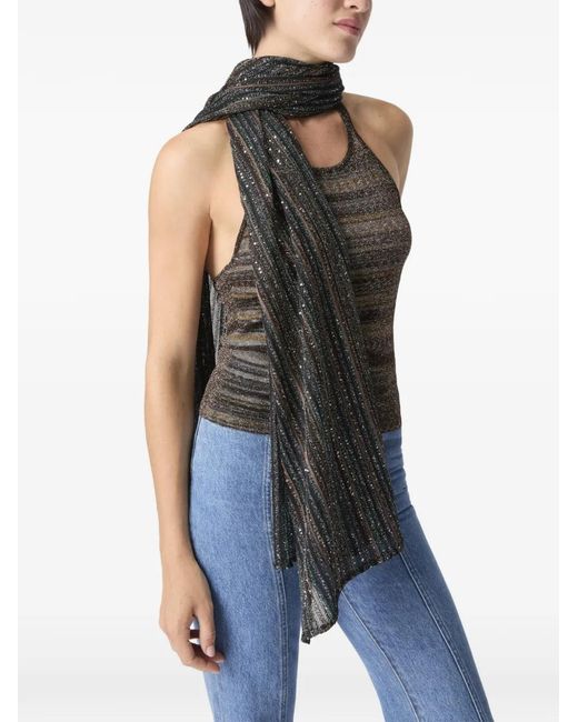 Missoni Black Striped-Pattern Scarf