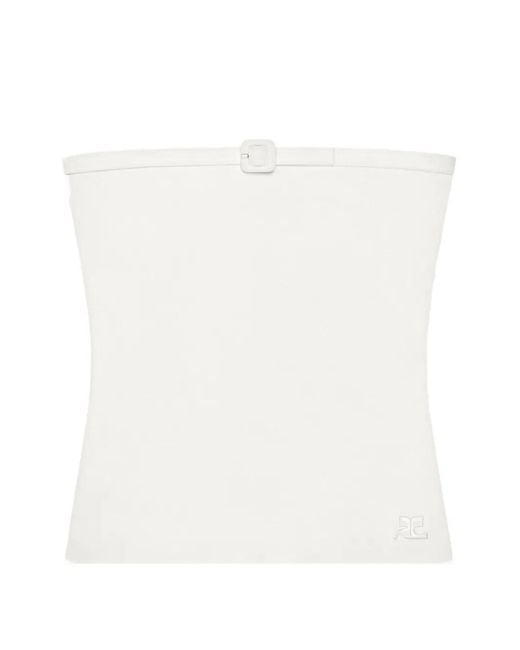 Courreges White Buckled Tube Top