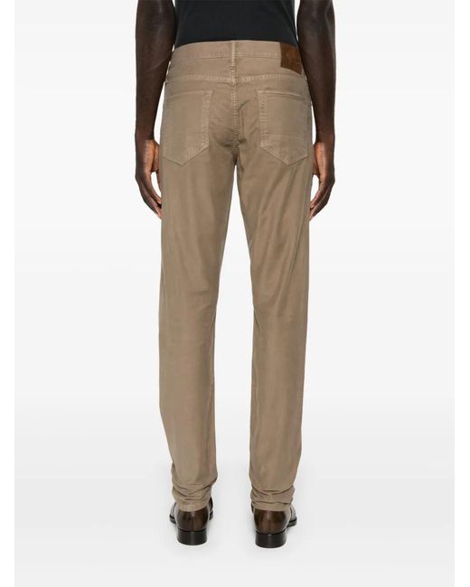 Tom Ford Natural Mid-Rise Slim-Fit Trousers for men